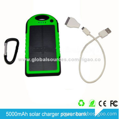 5000mAh Solar Power Bank with USB Cable